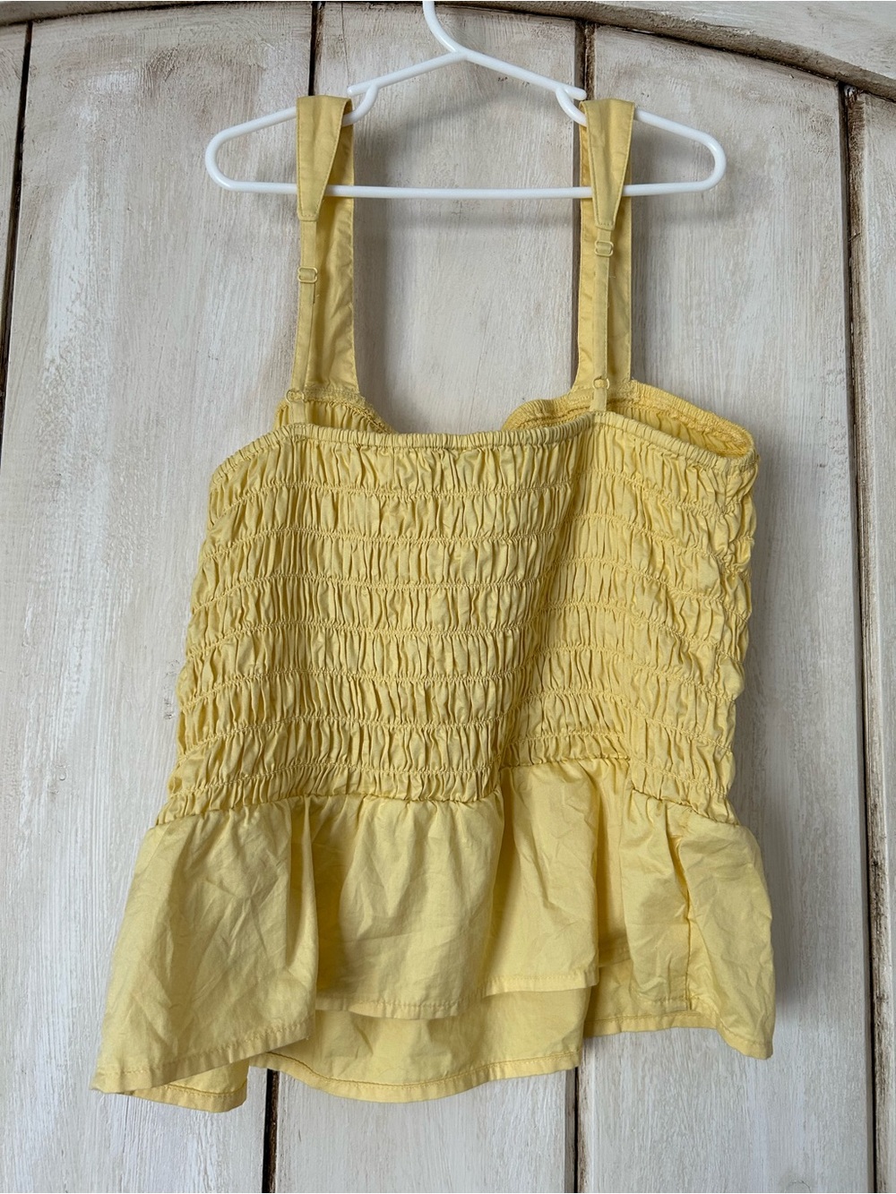 Old Navy Yellow Smocked Peplum Cami - Picture 4 of 4